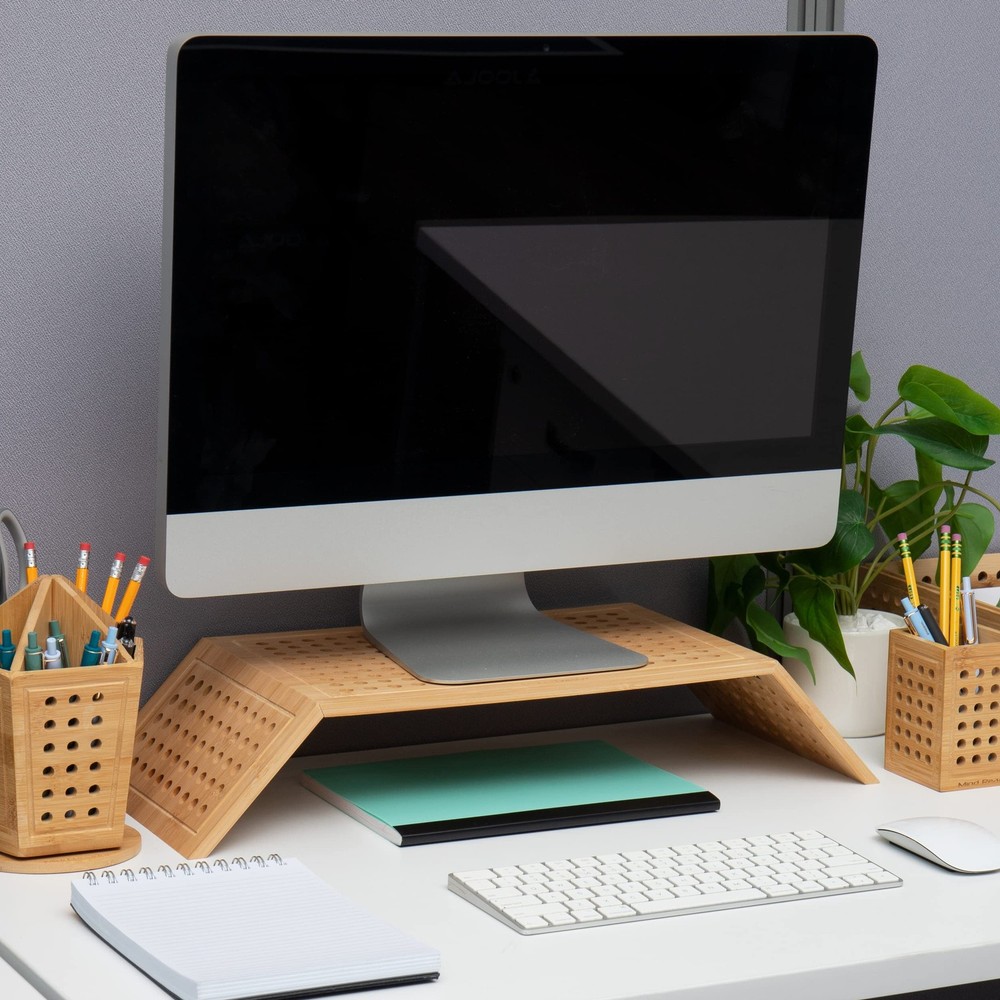 Monitor Stand, Ventilated Laptop Riser, Desktop Organizer, Office, Rayon from...
