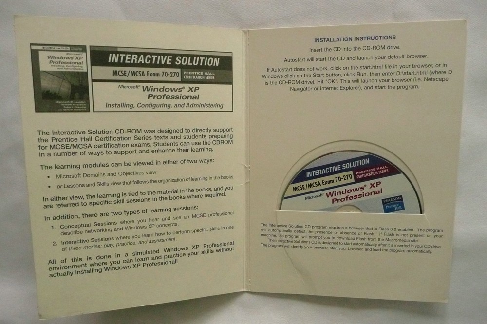 Interactive Solution to Accompany MCSE/MCSA Exam 70-270 WIndows XP Professional