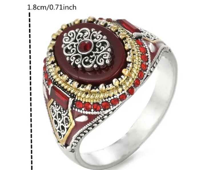Men’s Synthetic Gemstone Ring Size 10