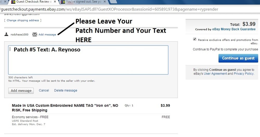 **LOVE IT** THREE PACK, 4X1 Size, Custom Embroidered NAME TAG "Iron on"