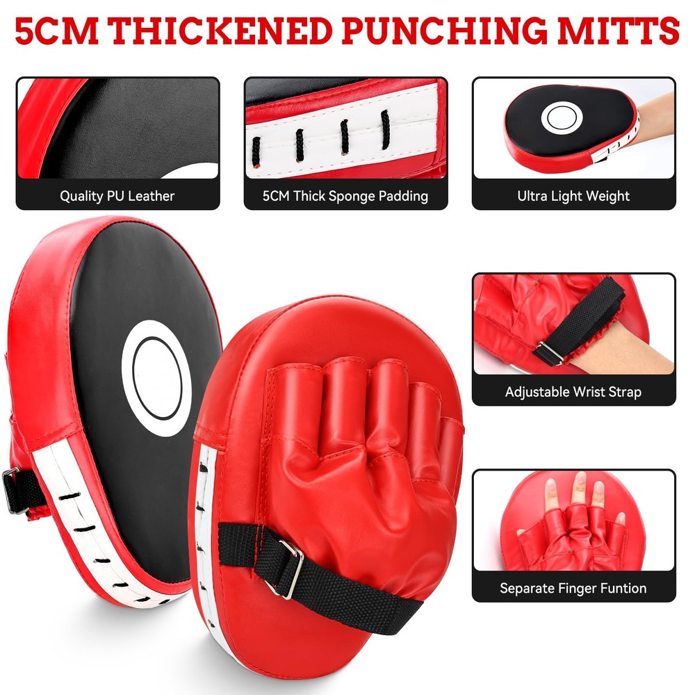 Punching Mitts Kick Pack Set, Boxing Pads Curved Focus Punching Mitts Kickbox...