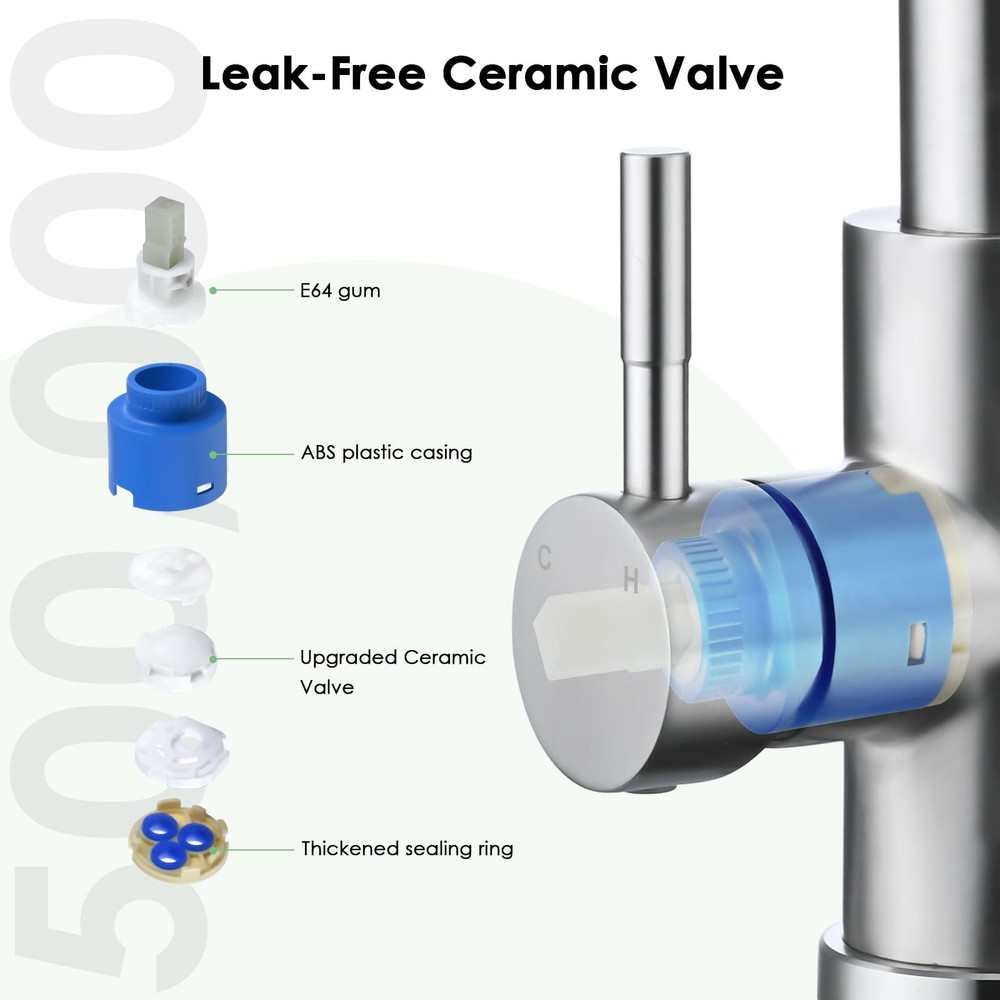 Kitchen Faucet with Pull Down Sprayer, High Arc Brushed Nickel Single Handle ...