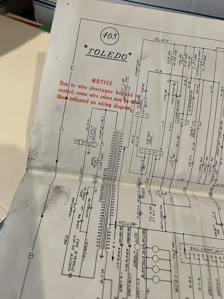 Toledo Pinball Schematic