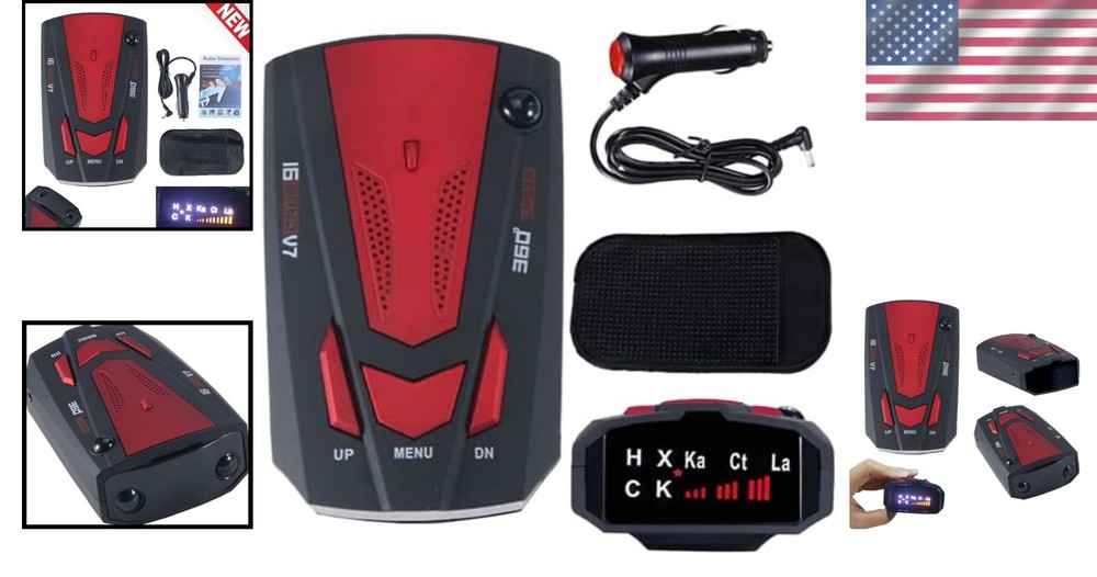 High Sensitivity Radar Detector - 360° Laser Detection & Voice Alert System
