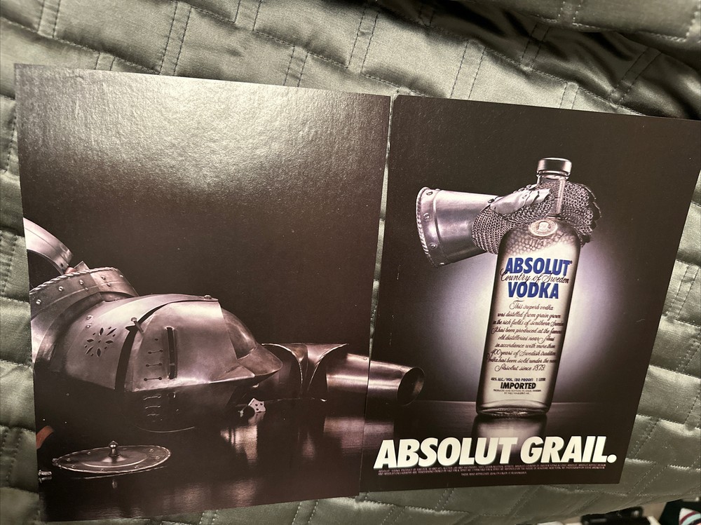 1996 Absolut Vodka Print Ad ABSOLUT GRAIL 2pg