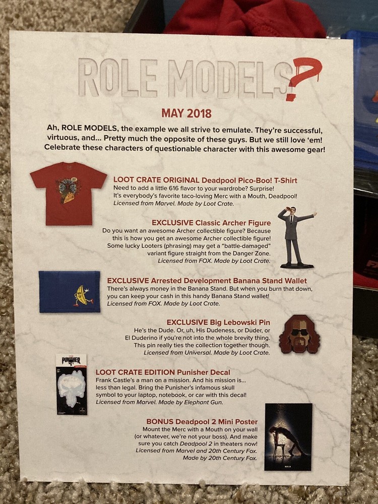 Deadpool Loot Crate Big Lebowski, new in box