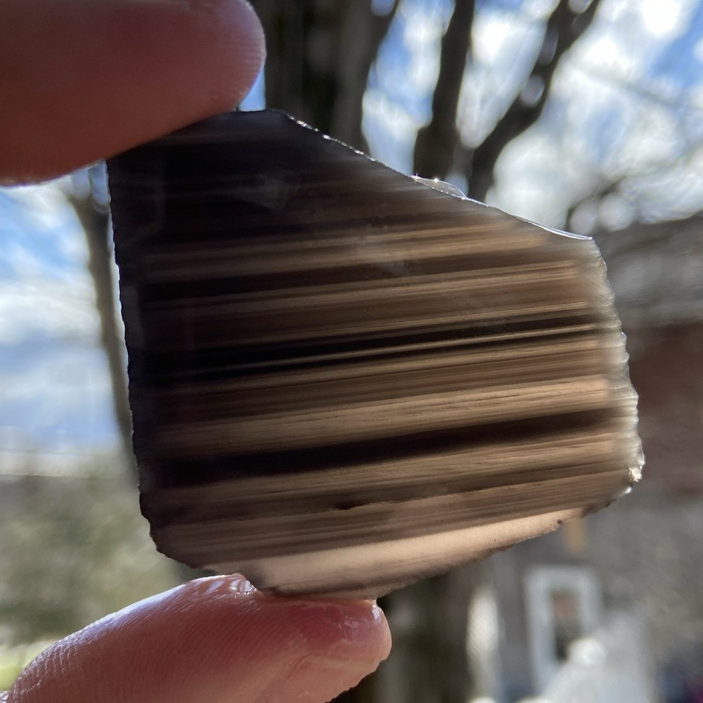 Banded Translucent Obsidian Lapidary Slab