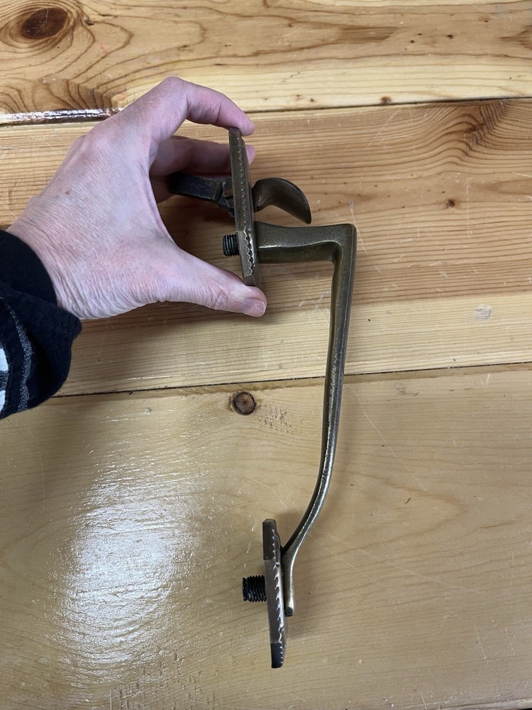 Brass Octagonal Thumb Latch Door Pull with Decorative Fluting