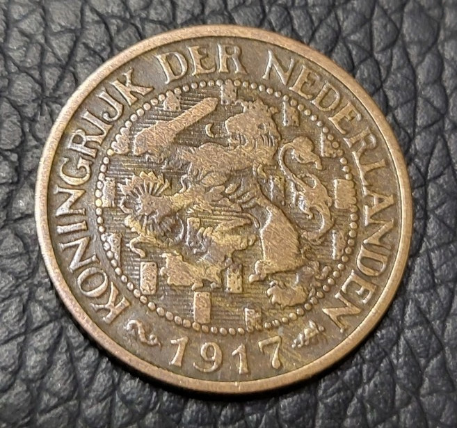 1917 Netherlands 1 Cent Coin