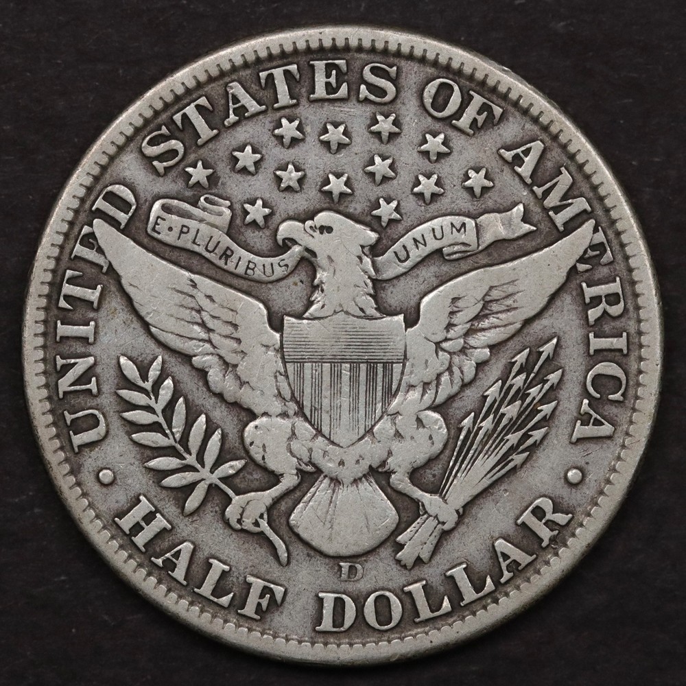1912-D 50c Barber Half Dollar - VF