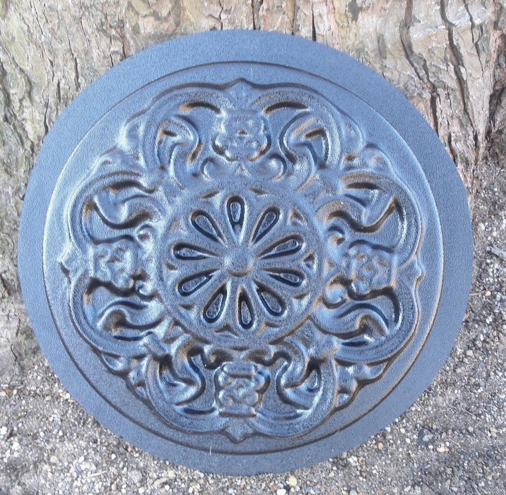 Scrolled Stepping Stone plastic Mold concrete plaster mould 12.5" x 2"