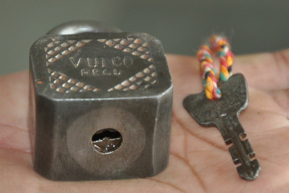 Vintage Iron VULCO Solid Unique Shape No.4 35MM Handcrafted Padlock