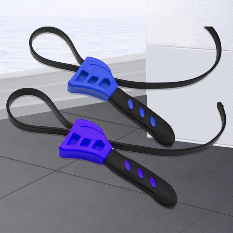2Pcs Strap Wrench Set Rubber Strap Wrench Strap Wrench Multifunction