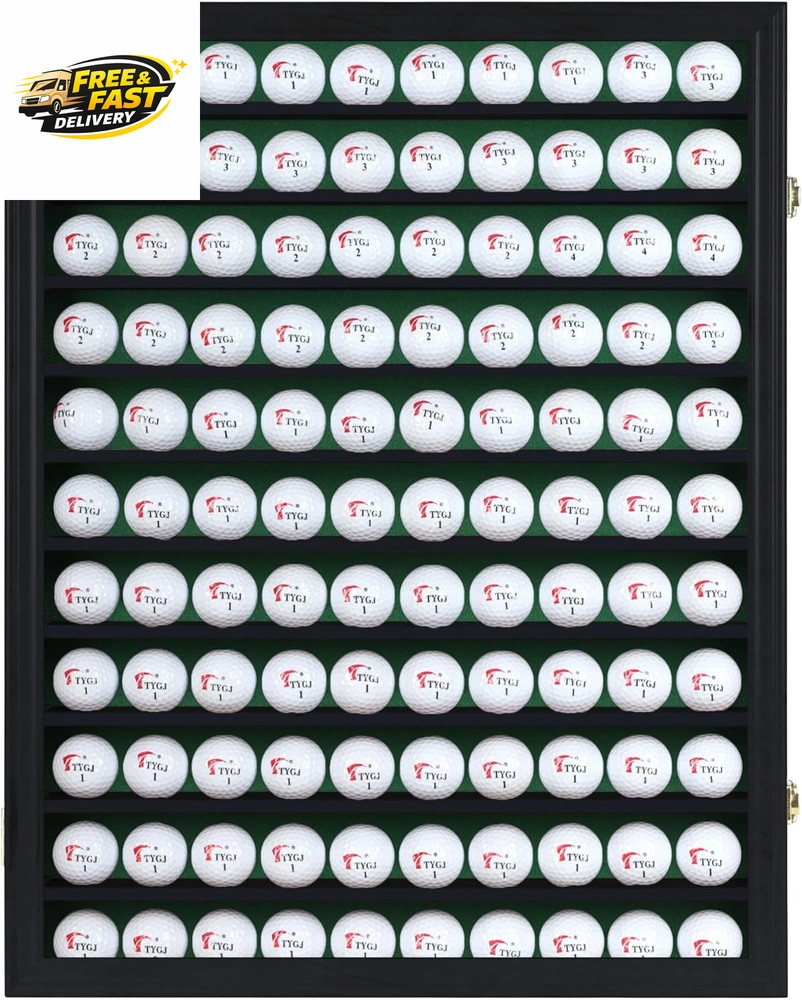 110 Golf Ball Display Case in Black Finish