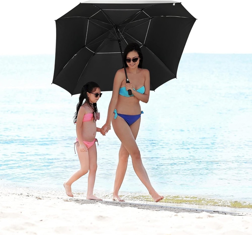 Extra Large Golf Umbrella 62/68 inch Square Vented Windproof Auto Open Double...