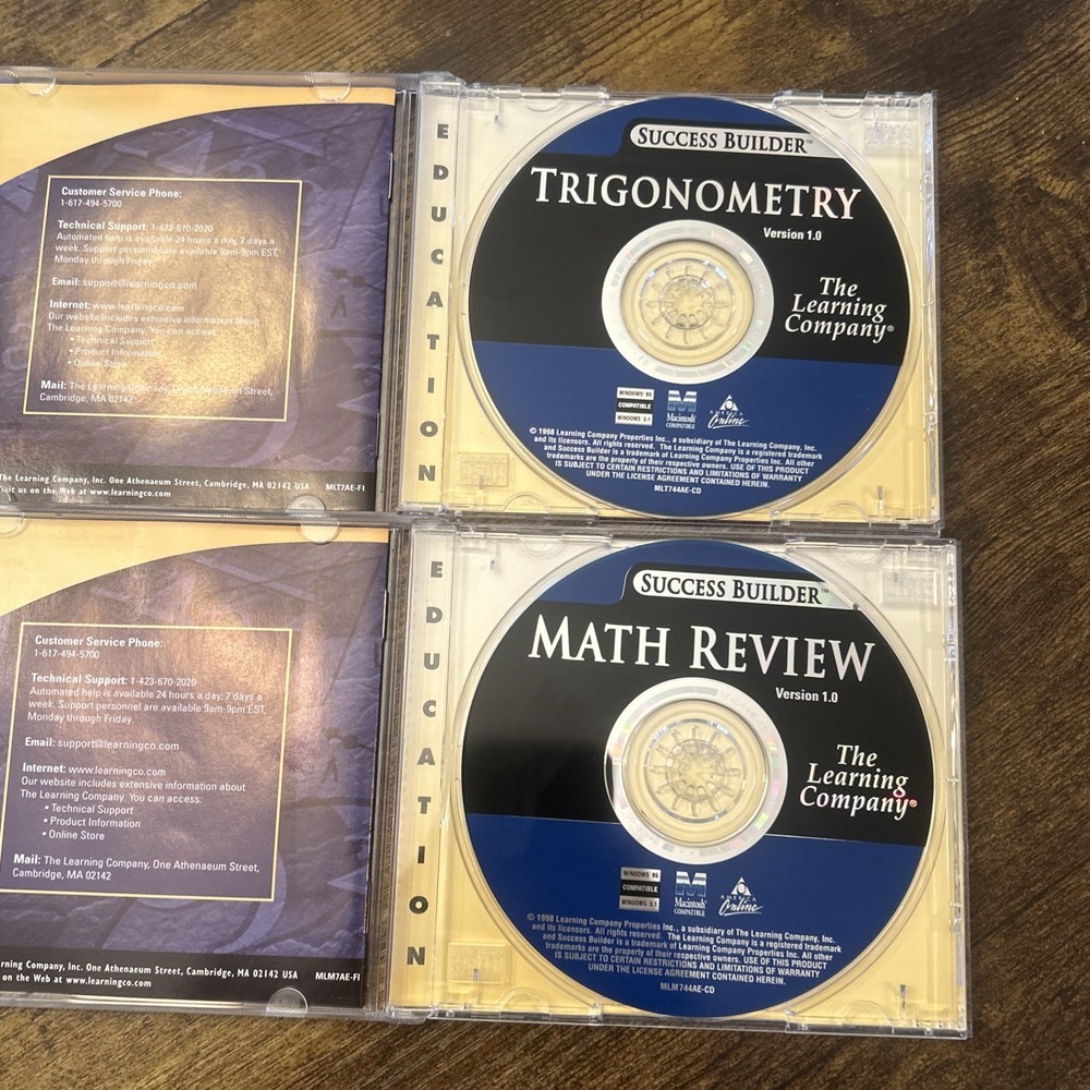 Success Builder PC CD-ROM The Learning Company Trigonometry & Math Review 1998