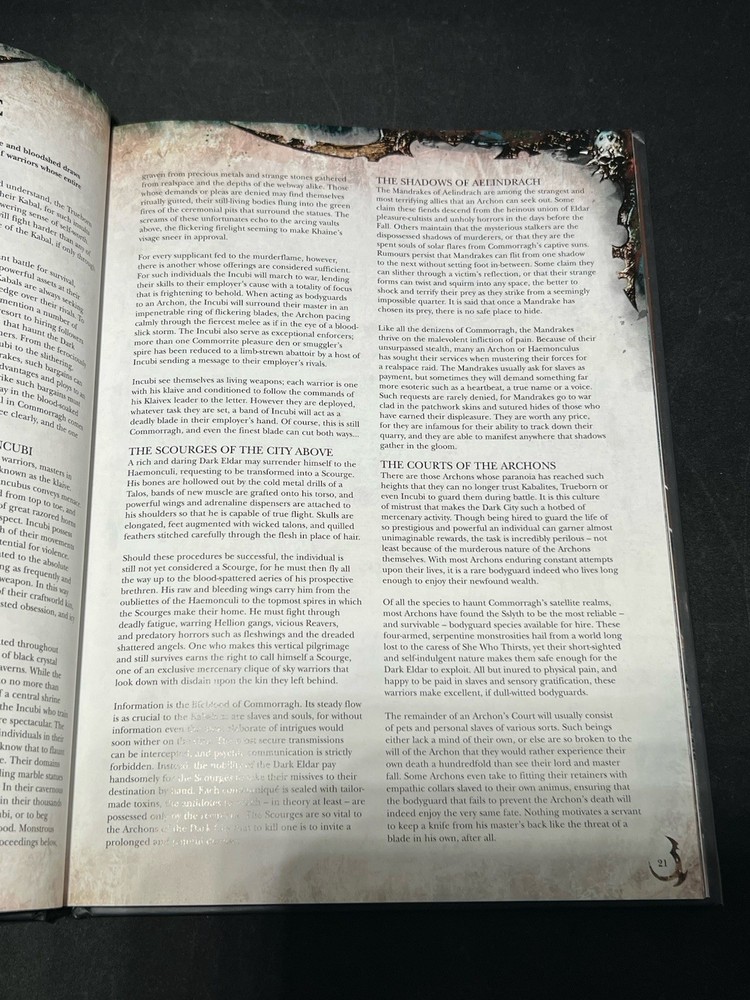 Warhammer 40,000 Dark Eldar Codex 7th Edition Rulebook Hardcover (2014)