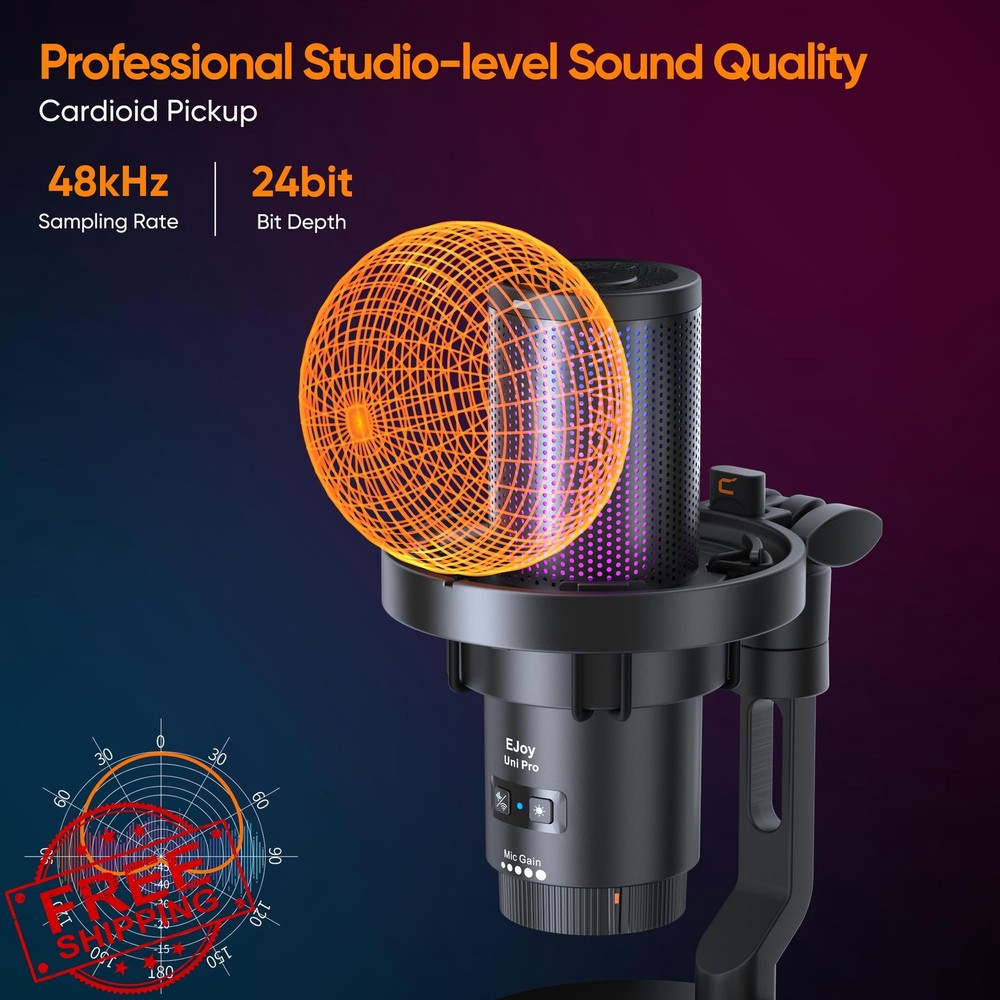 COMICA EJoy Uni Pro Wireless USB Microphone for PC Gaming, Streaming, Podcast...