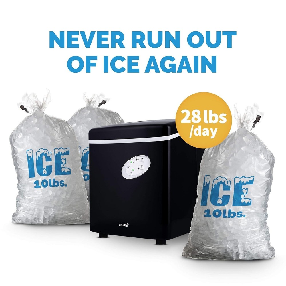 Counter Top Ice Maker Machine (Black), Compact Automatic Ice Maker, Cubes Ready