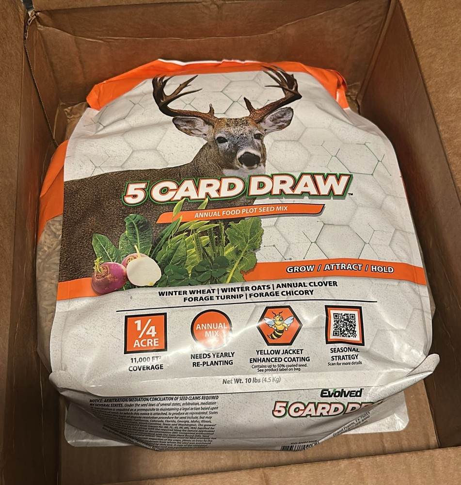Evolved 5 Card Draw Food Plot Seed Mix – 10 lbs