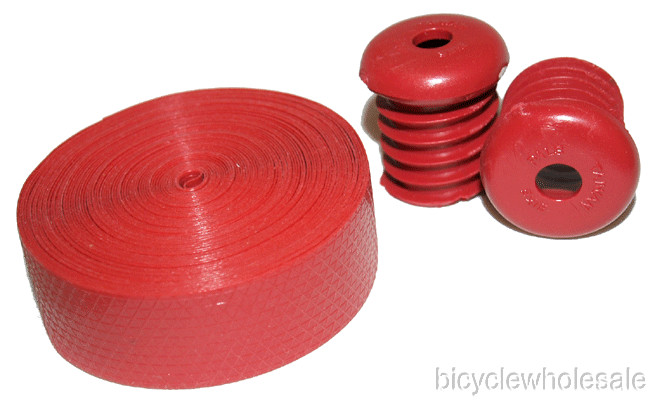 Plastic Handlebar Tape & Plugs / Handlebar Wrap Red NEW!