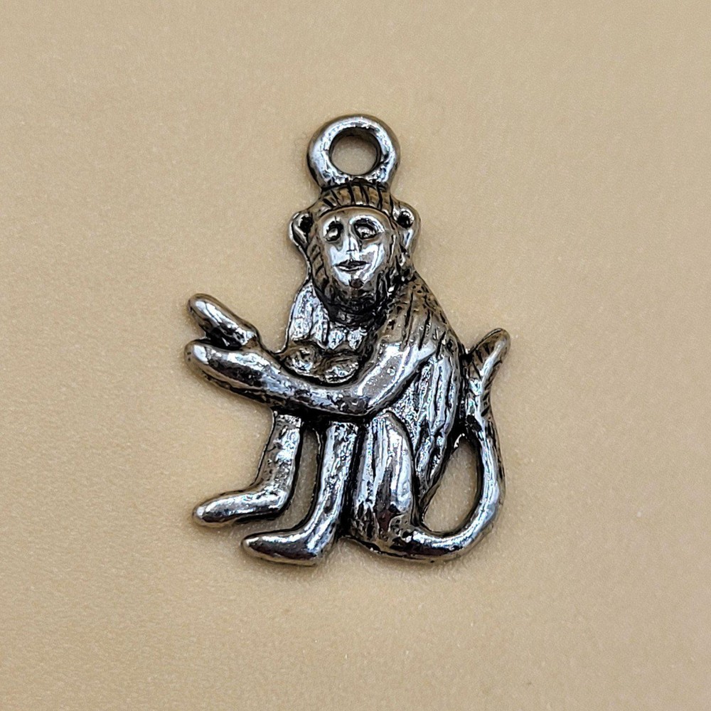 Silver Colored Monkey Charm Jewelry