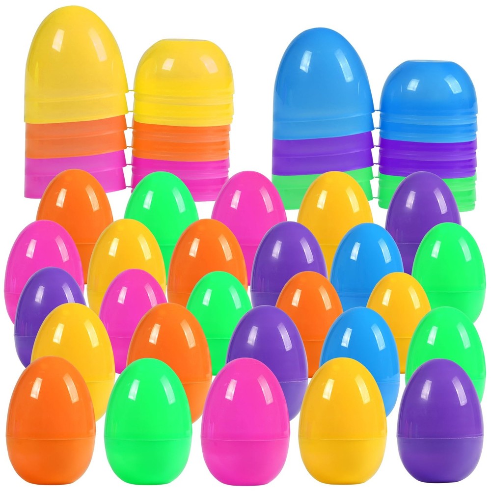 Easter Eggs 30Pcs 2.36 Plastic Fillable Bright Multi Color Biubumtu Empty Bulk