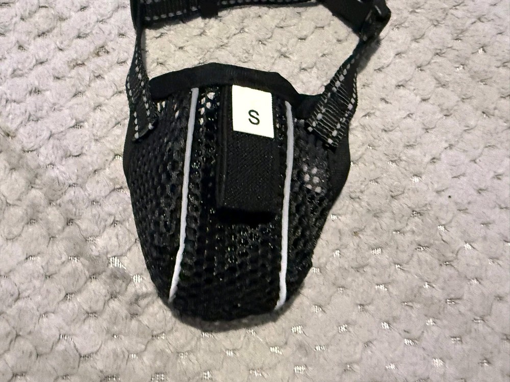 Black Mesh Dog Muzzle Size S Adjustable Barking Biting Chewing Training PET
