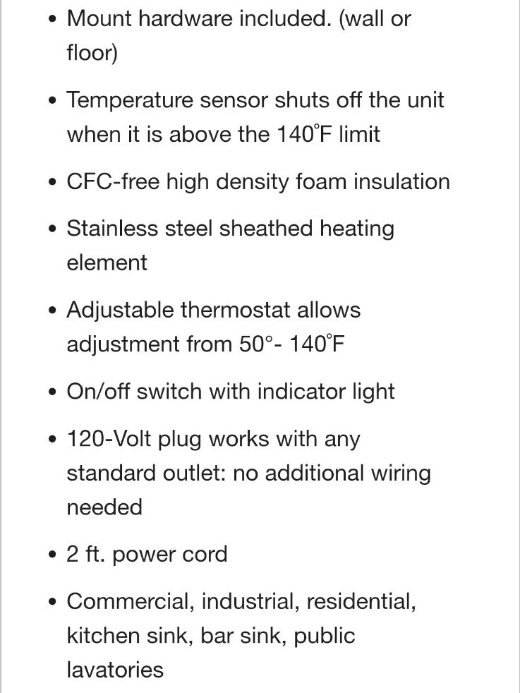 Chronomite CMT-2.5 CMT Series Mini Tank Water Heater 2.5 Gallon, NEW!
