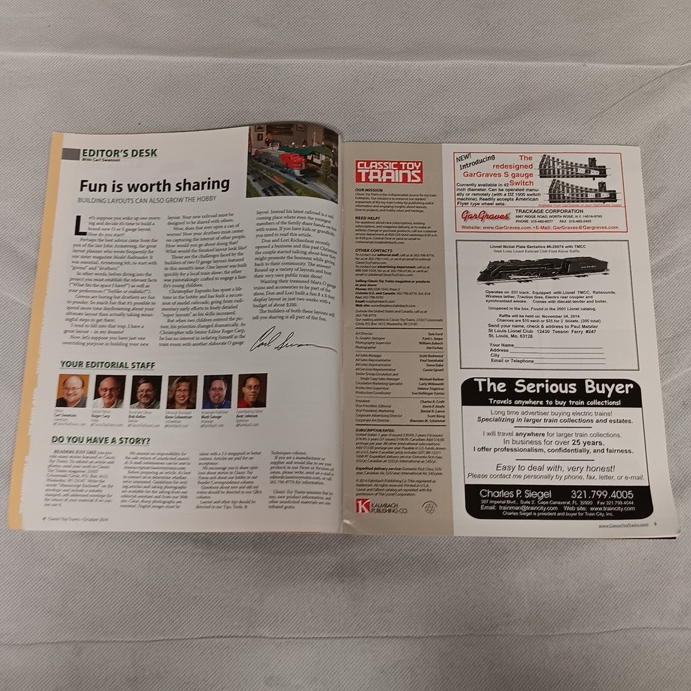 Classic Toy Trains Magazine October 2014