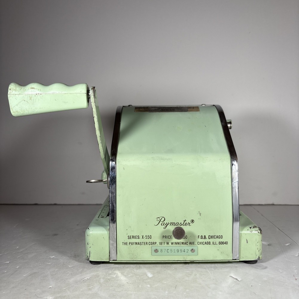 Paymaster Series X-550 Locked Protection Check Writer Green