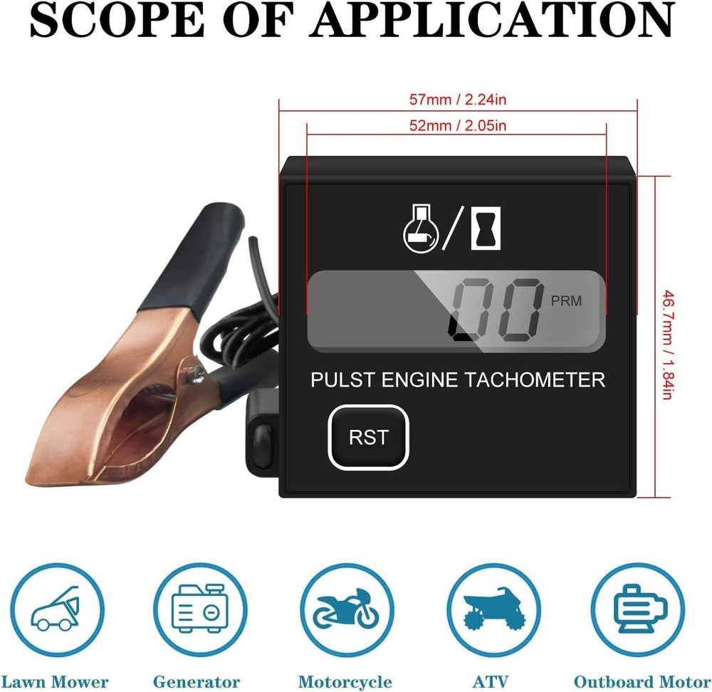 Digital Tachometer Small Digital Engine Tachometer Inductive Tachometer Digit...