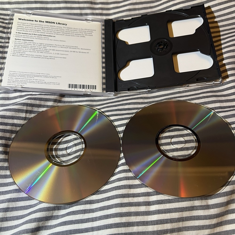 Microsoft MSDN Library Visual Studio  6.0 Two CD Set for Windows98 Windows NT