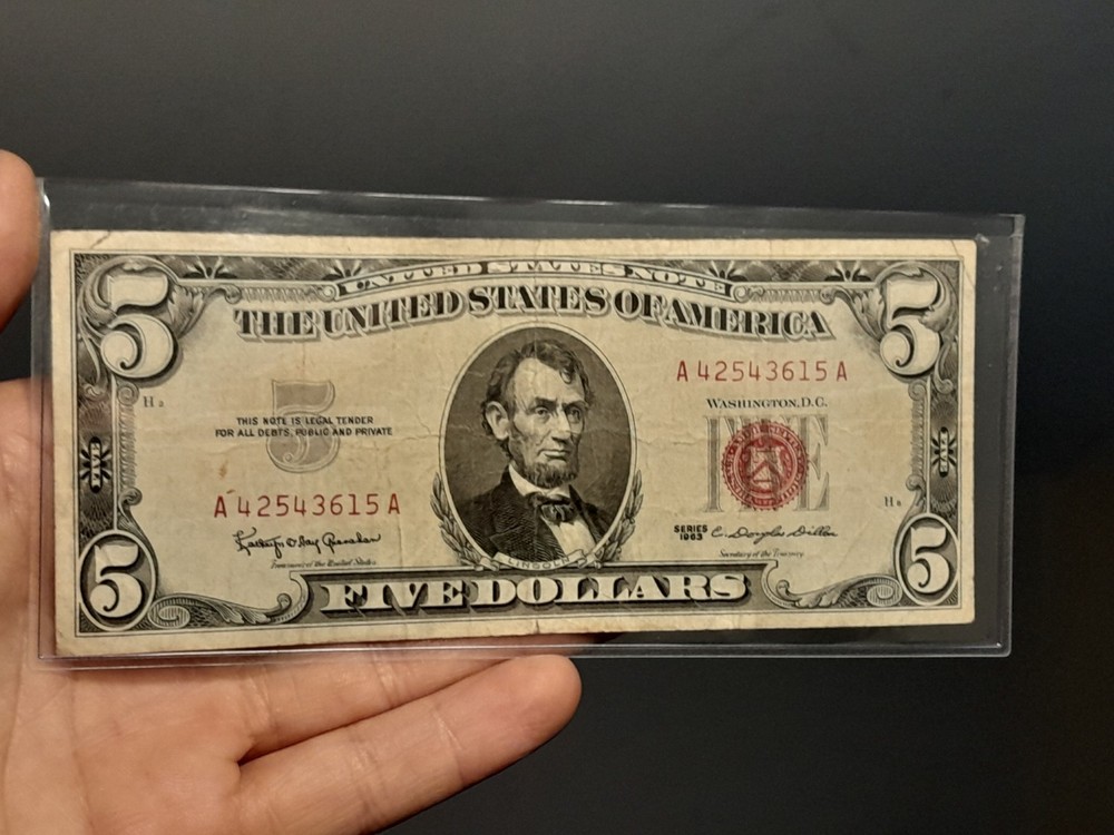 1963 $5 US Red Seal Note