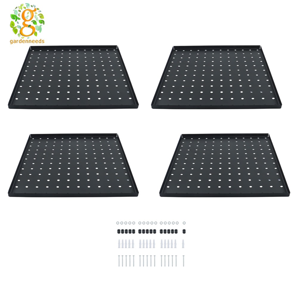 4Pcs 12"×12" Heavy Duty Metal Pegboard Panel Wall Organizer Panel Storage Hanger