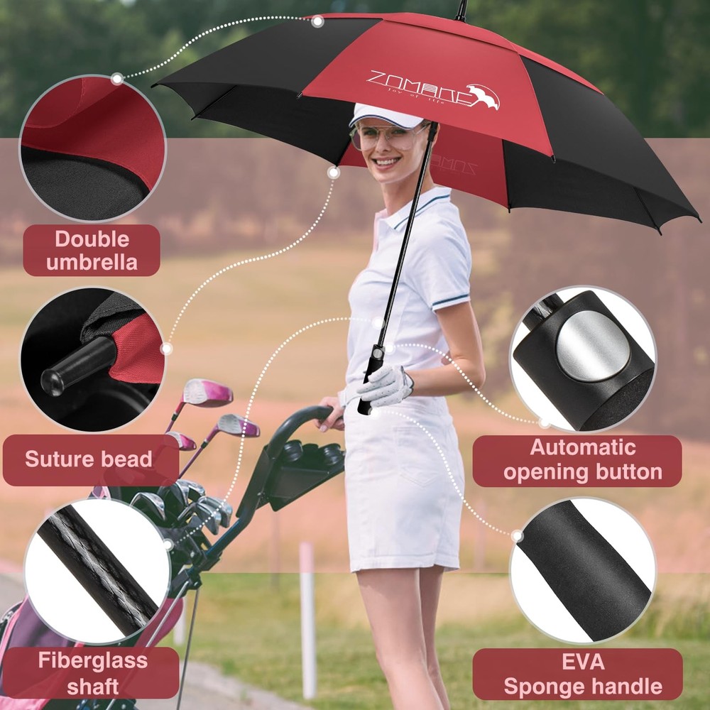 ZOMAKE 62/68 Inch Golf Umbrella Large Oversized Stick Windproof Automatic Open
