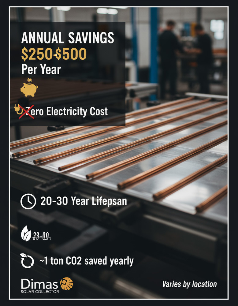 Solar Water Heater 53 Gallons Dimas Greece SRCC $500-$1750 Tax Credits