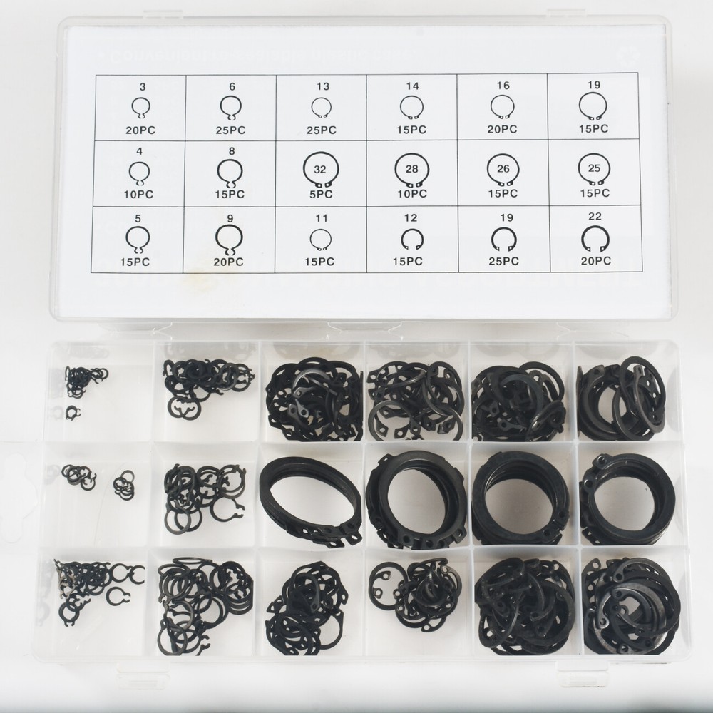 Clips Assortment Retaining Clip For External Snap Ring Set C Circlip – 300pc
