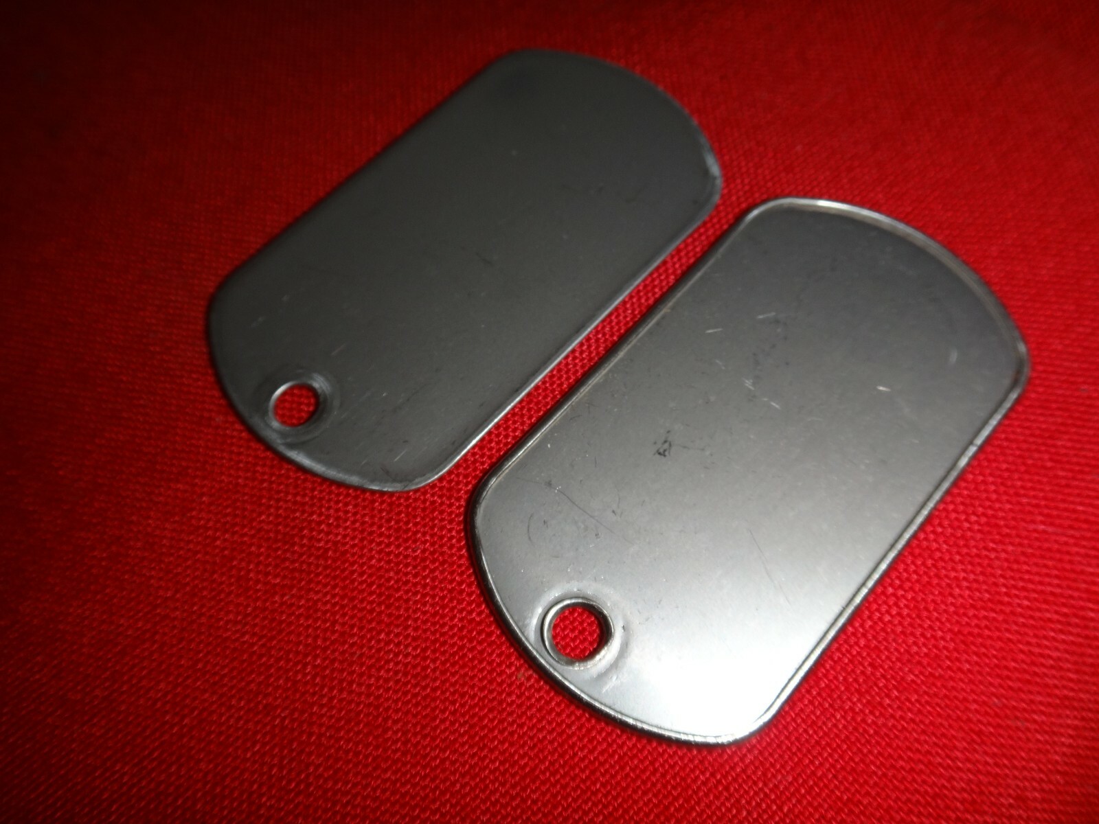 Lot Of 10 Plain Inscribable Stainless Steel DOG TAGS *Never Used*