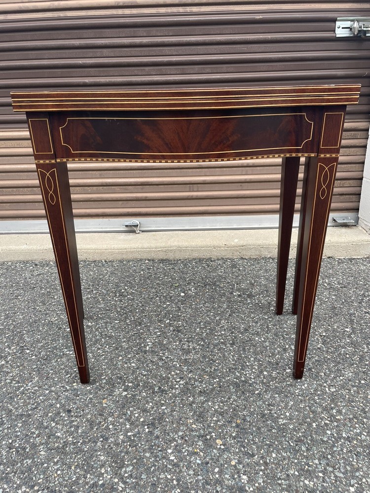 20th century French gate-leg console table with inlay