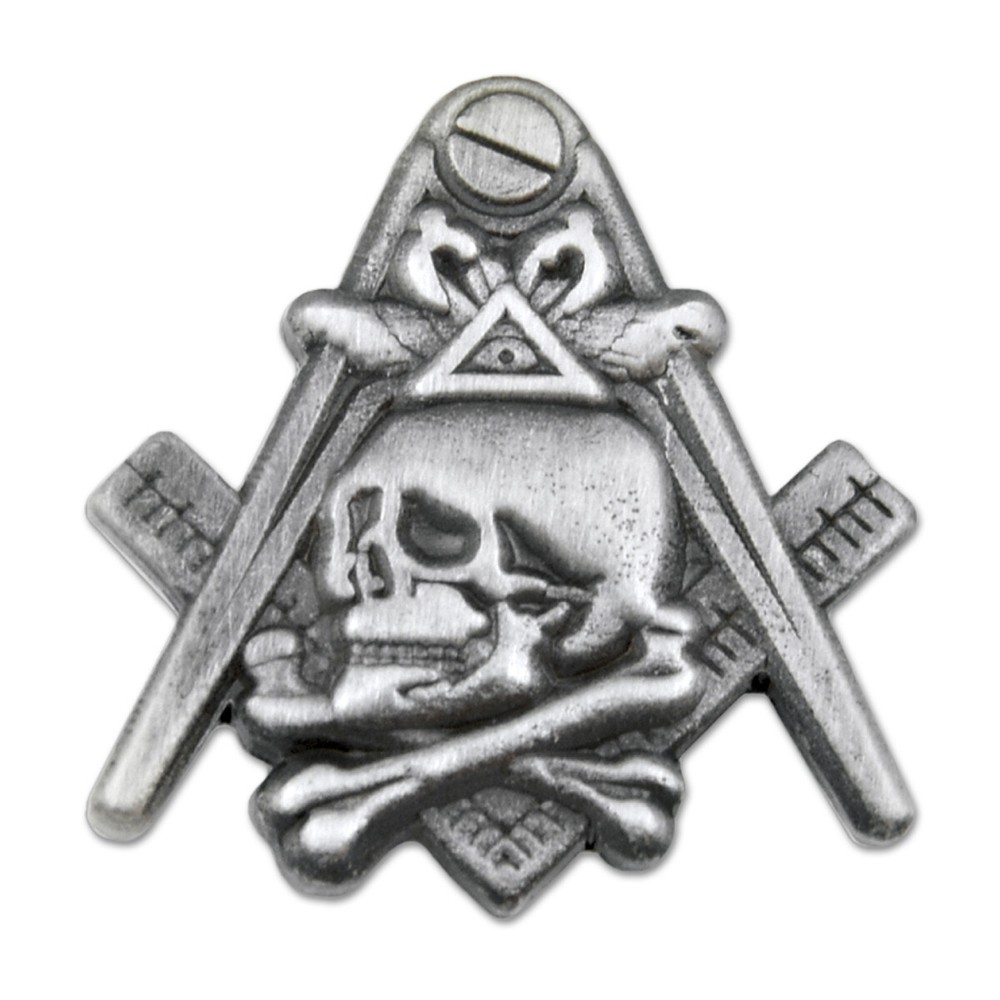 Widow's Son Skull Square & Compass Masonic Lapel Pin