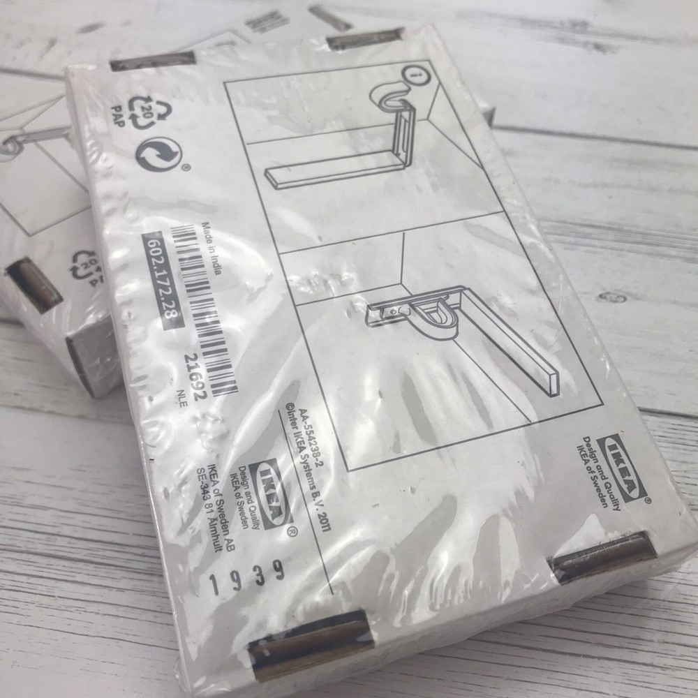 2- IKEA BETYDLIG Wall Ceiling Bracket Adjustable Rod Holder Black Sealed