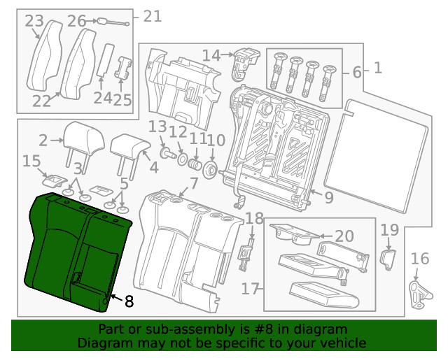 Genuine GM Seat Back Cover 95970922