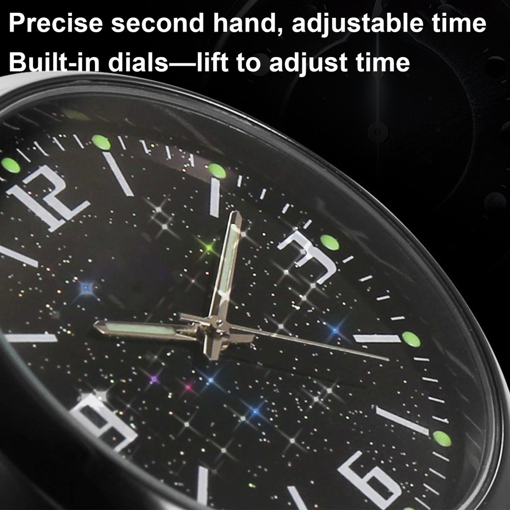 Car Dashboard Clock Mini Tiny Analog Clock Watch For Vehicle Stick On Clock