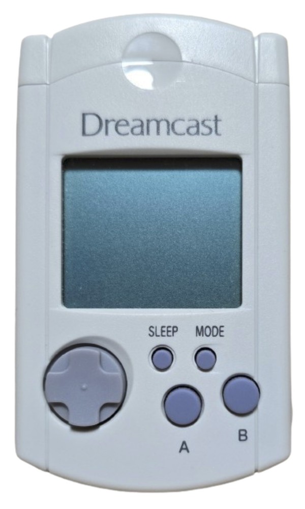 Authentic Sega Dreamcast White VMU Visual Memory Card Unit w/ Cap Good Condition