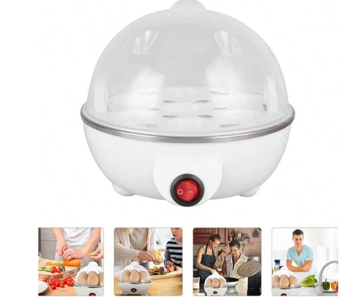 Electric Egg Cooker Auto Shut Off Hard Boiled Egg Maker Measuring Cup for 7 Eggs