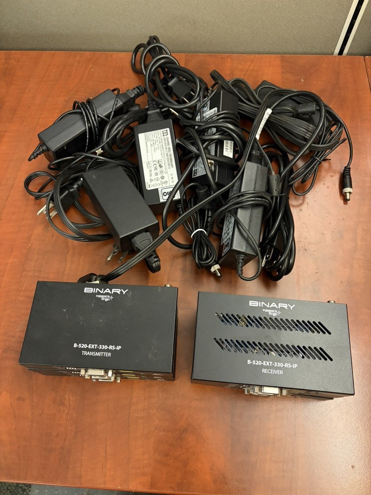 Binary B-520-EXT-330-RS-IP Transmitter and Receiver W/ Power Supply (3 sets)