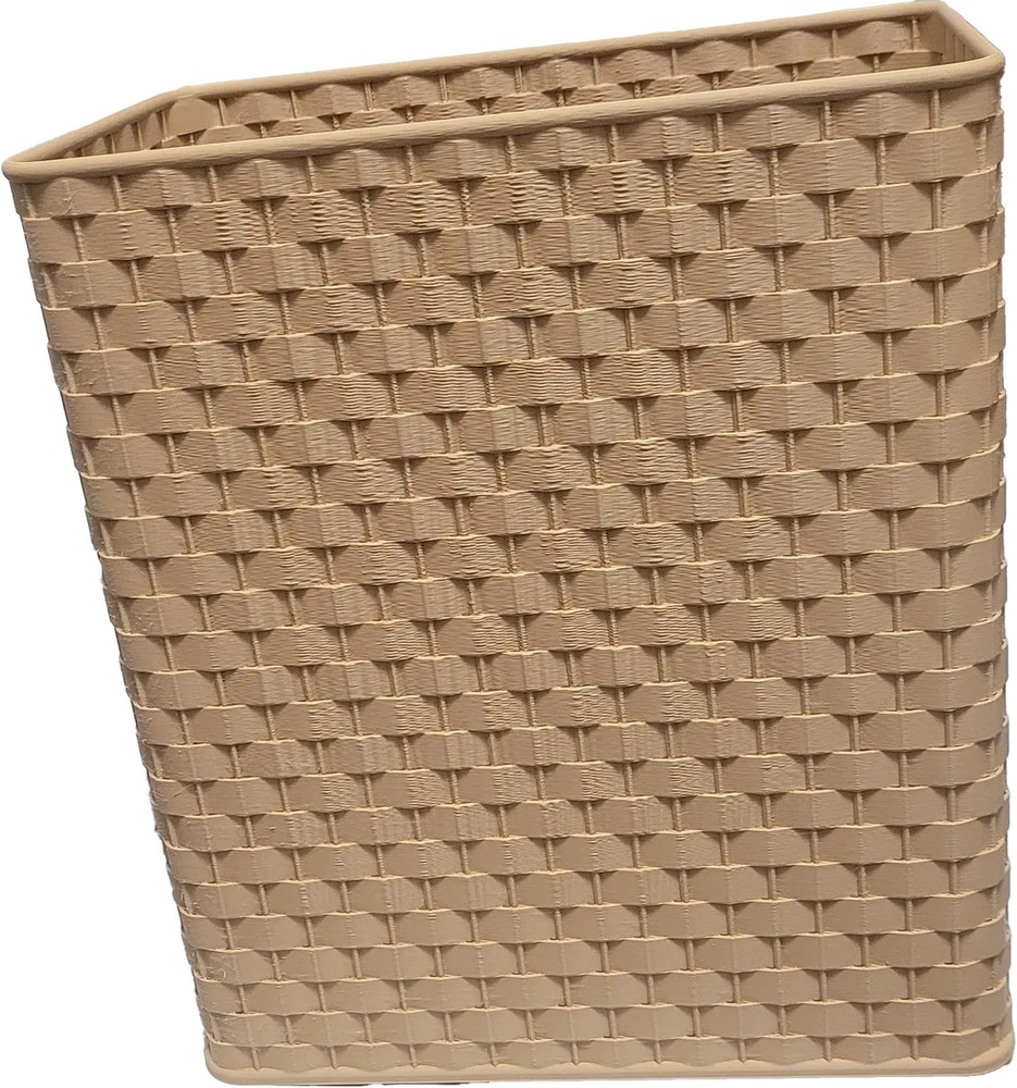 Light Brown Wicker Wastebasket/Decorative Trash Bin/Home Decor/Boho/Rectangular