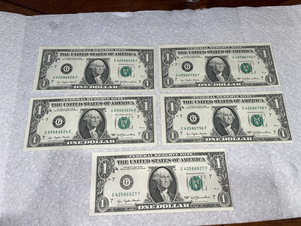 1977 Miscut ERROR $1 Federal Reserve Note
