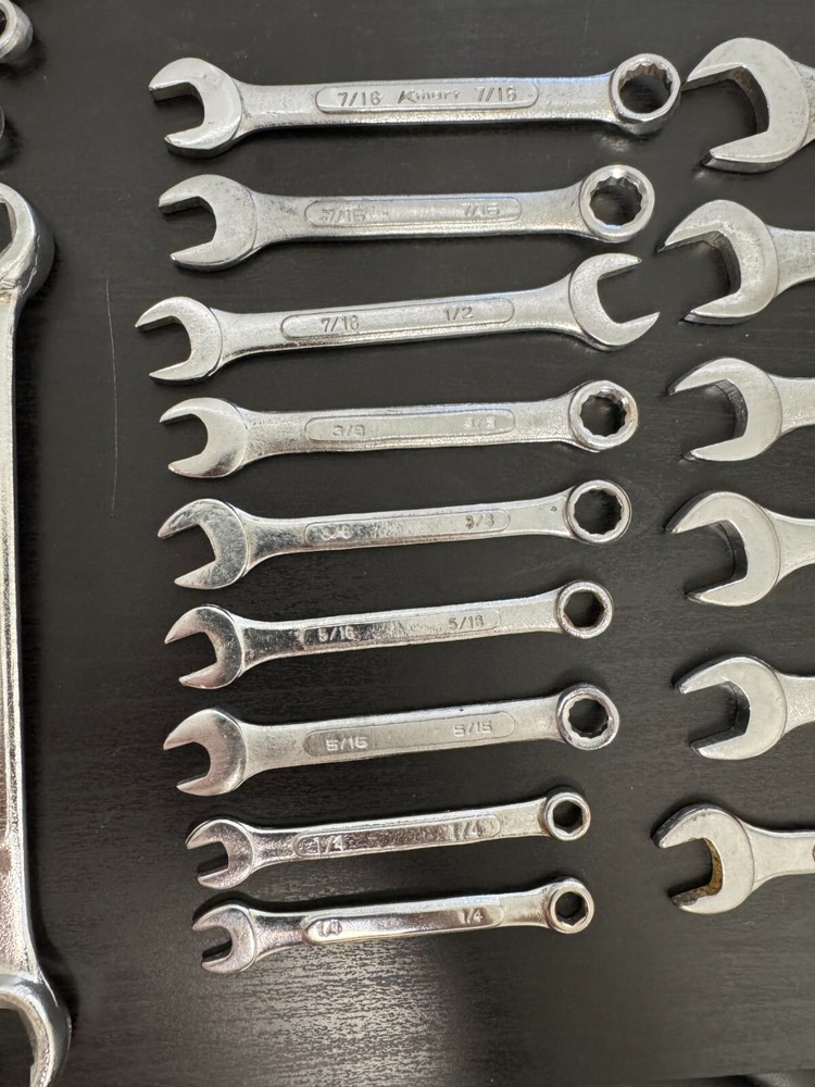 Lot of 33 Assorted Generic Wrenches Spanners Combination